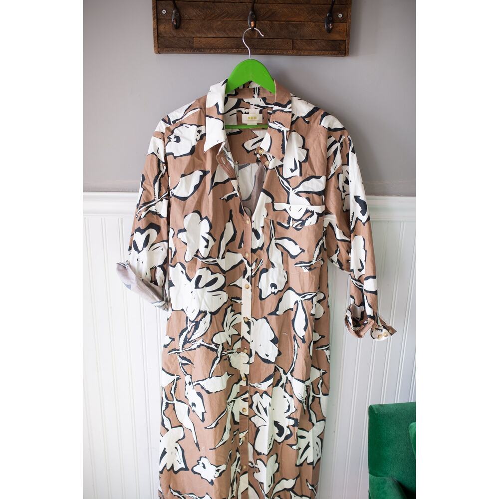 Anthropologie The Soren Long-Sleeve Shirt Dress by Maeve 2X NEW - Picture 2 of 4